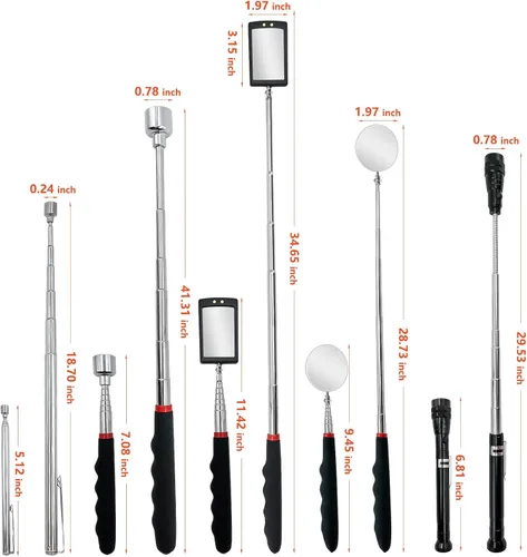 Vista 3 de Regalos para hombre, 5 piezas, herramienta magnética de recogida, regalos de cumpleaños de Navidad para él, linterna flexible telescópica