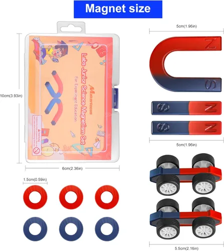 Vista 6 de Kits de imanes de ciencia para niños: Imán educativo Proyectos científicos Herramientas de experimento Kits de laboratorio de física Incluye