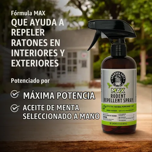 Vista 4 de Grandpa Gus's MAX Spray repelente de roedores, aceite de menta natural, 16
