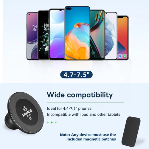 Vista 2 de FANAUE Base de soporte para teléfono celular con cabeza de bola de 1 pulgada, soporte magnético para teléfono compatible con RAM Mount B tamaño 1