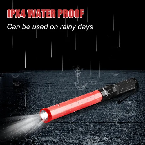 Vista 6 de 2 varitas de tráfico de señal de 16 pulgadas, varita de control de tráfico con LED blanco en la parte superior, luz de tráfico de seguridad