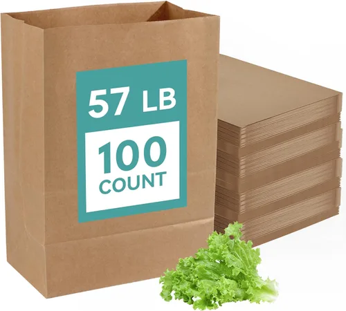 Vista 8 de MUCHII Bolsas de Papel Kraft de 57 LB 50 Unidades, Bolsas Grandes de Papel Marrón de Supermercado para Almacenamiento, Compras