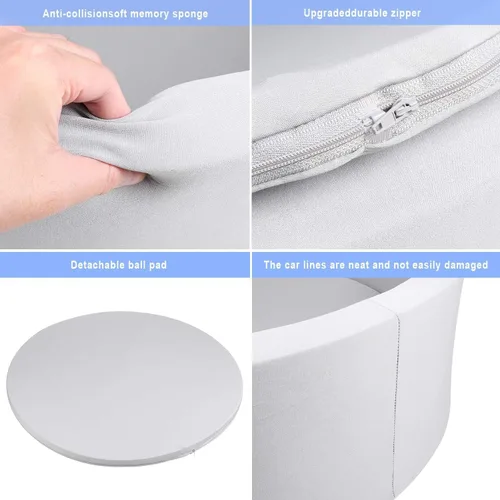 Vista 6 de TRENDBOX Piscina de pelotas de espuma para niños pequeños, 35x11 pulgadas, piscina de bolas suave para bebés con cubierta de terciopelo lavable