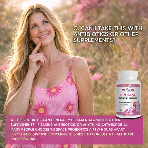 Vista 6 de Essential Source Triactive Biotics para mujeres - Probióticos para mujeres con 18 cepas, prebiótico orgánico VitaFiber y arándano para la salud