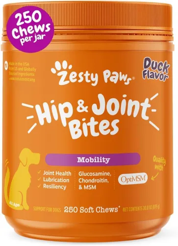 Vista 17 de Zesty Paws Mobility Bites - Suplemento para articulaciones para perros, masticables suaves con glucosamina para perros, condroitina y MSM +