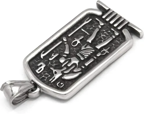 Vista 4 de Gungneer Dios Muerto Jackal Anubis de acero inoxidable collar egipcio cadena de quilla joyería de llave de vida Metal