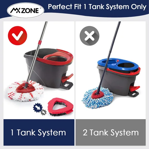 Vista 2 de Mango de base de repuesto para cabezal de trapeador giratorio compatible con el sistema O Cedar EasyWring de 1 tanque, paquete de 3 unidades con un