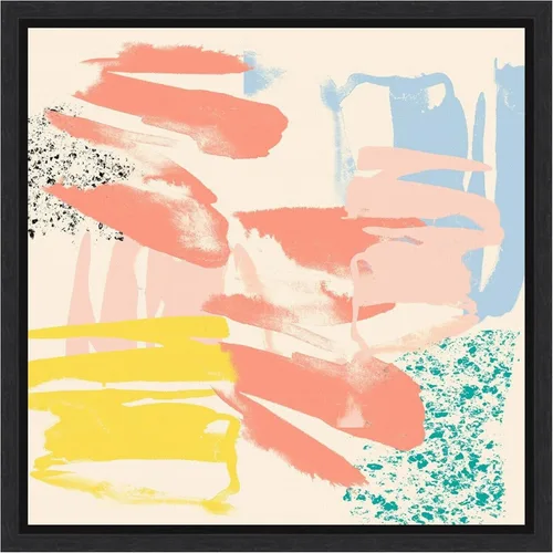 Vista 17 de Amanti Art Framed Canvas Wall Art 16x16 Retro Op II by Jennifer Goldberger, Framed Wall Art Canvas, Abstract Artwork, Traditional Decor, Small