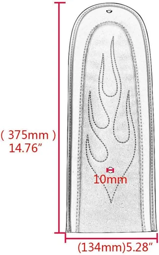 Vista 4 de Negro PU cuero llama trasero guardabarros babero para asiento solo para Harley Dyna FXD Super Glide Wide Glide