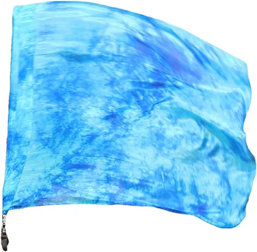 Winged Sirenny Bandera de seda giratoria fluida de 32 pulgadas, pancarta de adoración profética de adoración de adoración y danza de adoración, Luna