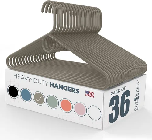 Vista 107 de Neaties Perchas de ropa resistentes paquete de 20 (24 unidades), fabricadas en los Estados Unidos, perchas de plástico de capacidad de 8 libras