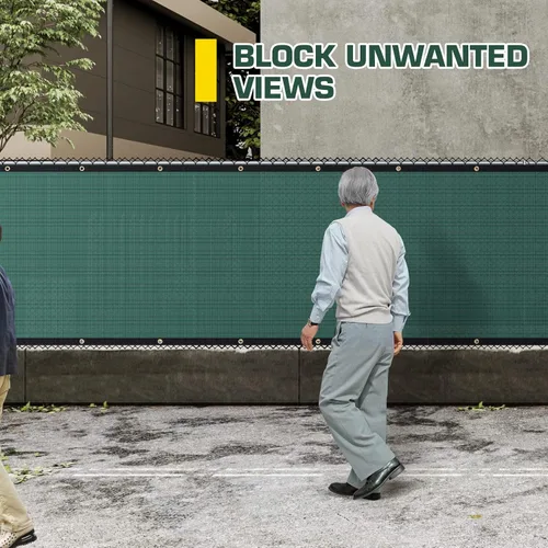 Vista 5 de SEKKVY Valla de privacidad resistente de 3 x 16.4 pies, cubierta de red de malla de bloqueo del 90% para jardín, pared, valla de eslabones de cadena