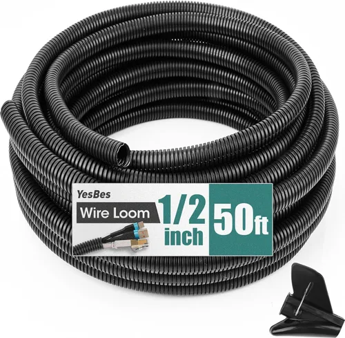 Vista 11 de Tubo Protector de Cables de 40 Pies de 1 Pulgada, Tubo Divisible para Organización de Cables, Conducto de Cables, Tubo Protector de Cables – Negro
