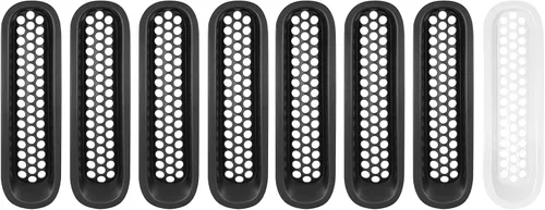 Vista 7 de Hooke Road Insertos de Rejilla Negra Mate Cubierta de Rejilla Frontal de Malla para Jeep JK Wrangler 2007-2015 y Unlimited Wrangler Accesorios