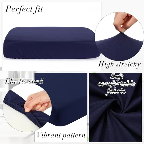 Vista 3 de Newwiee 8 piezas de fundas de cojín de patio, fundas de cojín elásticas de repuesto para muebles de patio al aire libre, fundas de sofá o sofá cama