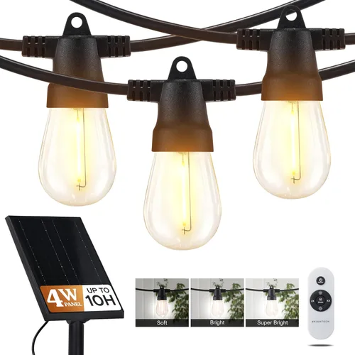 Vista 9 de Brightech Ambience Pro Super Bright Solar - Luces de cadena solares superbrillantes para exteriores con control remoto de 48 pies con 15 bombillas