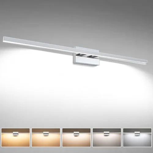 Vista 11 de VOLISUN Lámpara de tocador moderna cromada sobre espejo - Fixture LED regulable de 5CCT, 39.4 pulgadas, 24W - Certificado ETL