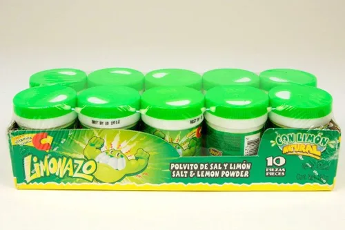 Vista 2 de Jovy Candy Limonazo - Mini coctelera de sal y limón en polvo, 10 piezas