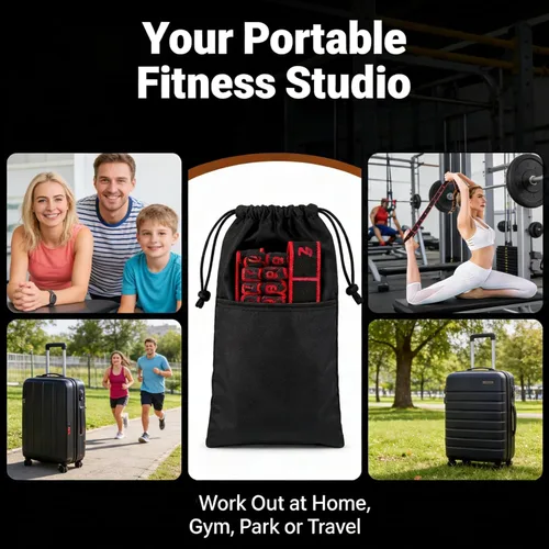 Vista 7 de Resistance Bands with Handles Adjustable Fitness Bands for Full Body Workout, Strength Training, Stretching & Yoga Home Exercise Equipment for