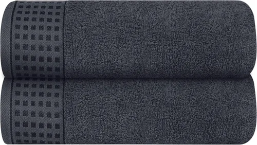 Vista 83 de GLAMBURG Juego de 2 toallas de baño de gran tamaño 100% algodón de 28 x 55 pulgadas, ultra suaves, altamente absorbentes, compactas, de secado