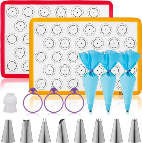 Vista 7 de HOTPOP Esteras de Silicona para Hornear 0.75mm - Láminas de Silicona Antiadherentes para Bandejas de Hornear y para Enrollar con Contornos