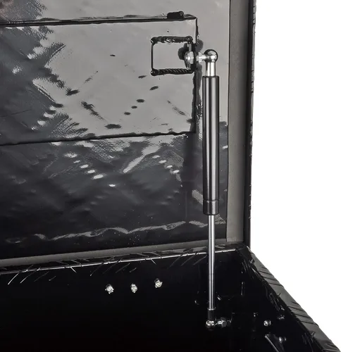 Vista 8 de Caja de herramientas de aluminio resistente de 39 pulgadas, caja de herramientas para camioneta, automóvil, remolque, al aire libre, caja de Negro