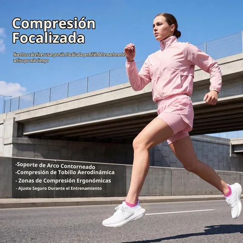 Vista 7 de PAPLUS Ankle Compression Socks for Women Running Socks With Arch Support negro (6 pares)