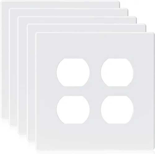 Vista 16 de ELEGRP Placas de pared para receptáculo dúplex de 2 segmentos, tamaño mediano, 4.88 pulgadas de alto x 4.94 pulgadas de largo, cubierta frontal