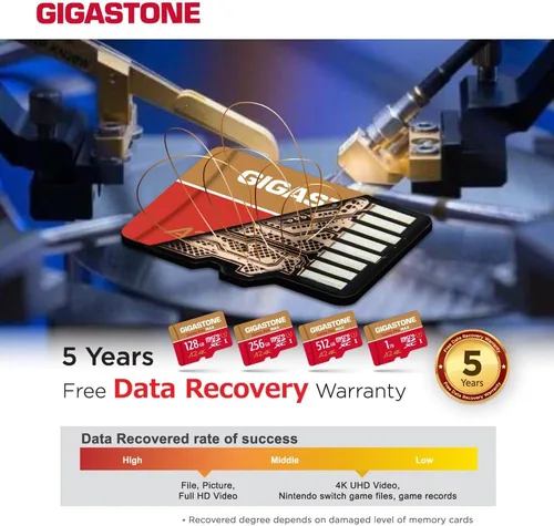 Vista 8 de 【Solo para Switch 1】Tarjeta Micro SD de 1 TB GIGASTONE 4K Game Pro Max, tarjeta de memoria para consola de juegos, cámara de acción, video UHD