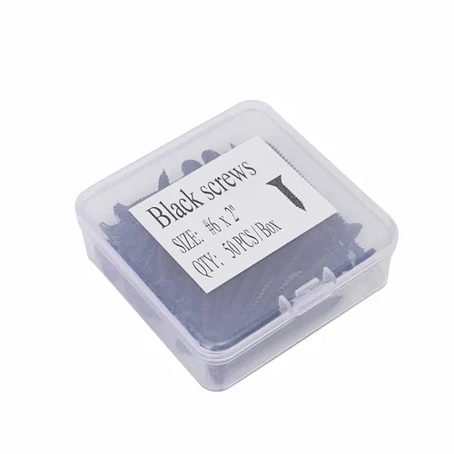 Vista 5 de Tornillos para madera #6 x 2, 50 unidades, tornillos Phillips planos negros, tornillos de madera autorroscantes, acero al carbono, tornillos