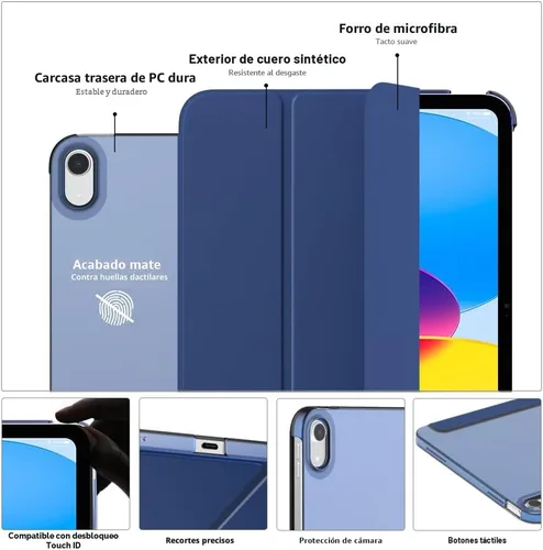 Vista 3 de MoKo Funda para iPad (A16) 11ª Generación Case 11 Pulgadas 2025, Funda para iPad 10ª Generación Case 10.9 Pulgadas 2022, Cubierta Inteligente