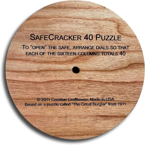 Vista 9 de Creative Crafthouse Safecracker 40 - Rompecabezas matemático grabado con láser para adolescentes - Hecho a mano en los Estados Unidos