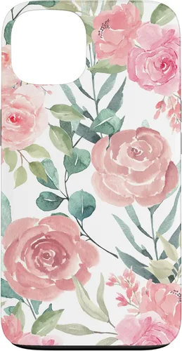 Vista 7 de iPhone 16 Pastel Pink Flower Print - Watercolor Floral Petals Blossom Case