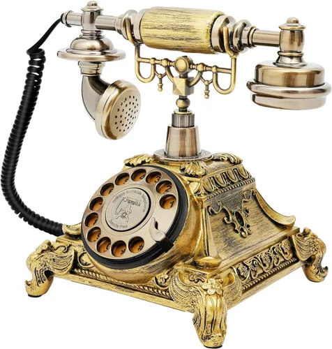 SHZICMY - Teléfono de línea fija retro rotativo de los años 1960, teléfono vintage de estilo antiguo con cable, teléfonos de mano de marca antigua