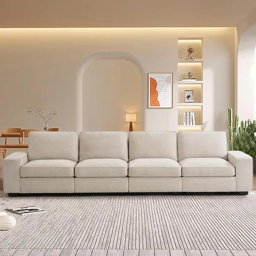 Vista 8 de TEKAMON Sofá modular de 100 pulgadas con almacenamiento de asientos, sofá en forma de U con otomanas móviles, sofá de tela de felpilla para sala