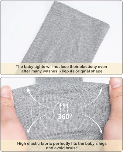 Vista 6 de Stelle Medias de bebé para niña, mallas de punto sin costuras, medias de algodón para bebés