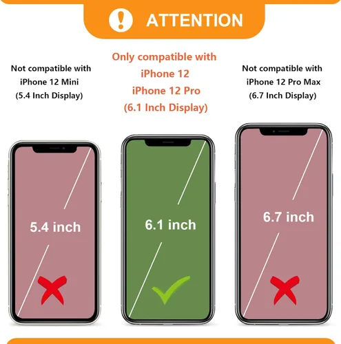 Vista 2 de Bocasal Funda tipo cartera cruzada para iPhone 12/12 Pro, bloqueo RFID, de piel sintética, con cremallera, bolso cartera con tapa plegable, funda