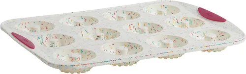Vista 13 de Trudeau Molde Mini para Barra de 24 Ranuras – Premium Confetti Blanco de Silicona para Hornear con Borde Reforzado de Acero – Antiadherente, Sin