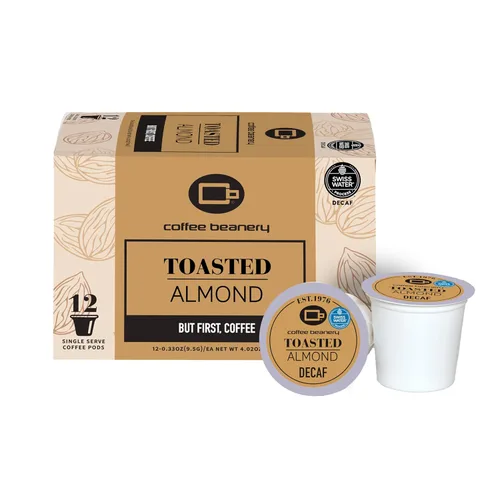 Vista 67 de Cápsulas de café descafeinado Amaretto de Coffee Beanery Cápsulas de café descafeinado con sabor a granel de 96 unidades Cápsulas de café