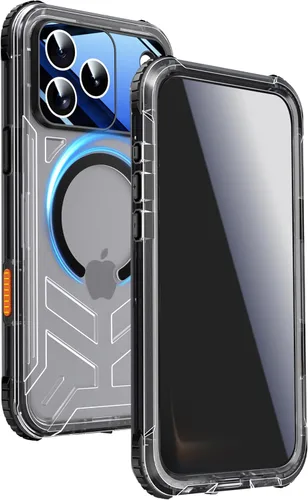 Vista 11 de Funda impermeable para iPhone 15 con Magsafe, protector de pantalla, cordón, IP68 militar de cuerpo completo a prueba de golpes, para deportes