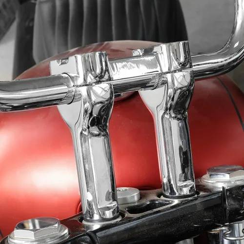 Vista 4 de TCT-MOTORPARTS Manillar de elevación cromado de 4" Compatible con manillar de 1" para Harley Dyna Low Rider Softail Deluxe