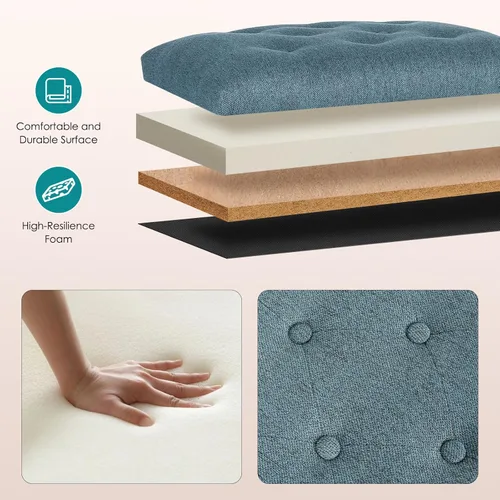 Vista 71 de Joveco Banco otomano de almacenamiento rectangular de tela, reposapiés, 24 pulgadas, moderno, copetudo, para dormitorio, asiento para entrada