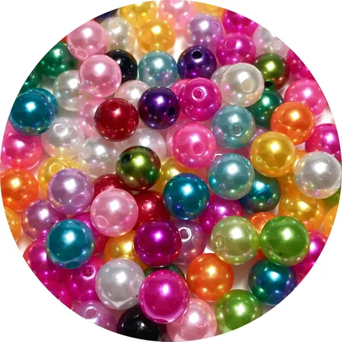 Vista 43 de 2000 unidades de cuentas de perlas de 4 mm cuentas de perlas negras cuentas de perlas redondas sueltas con agujeros para manualidades de costura