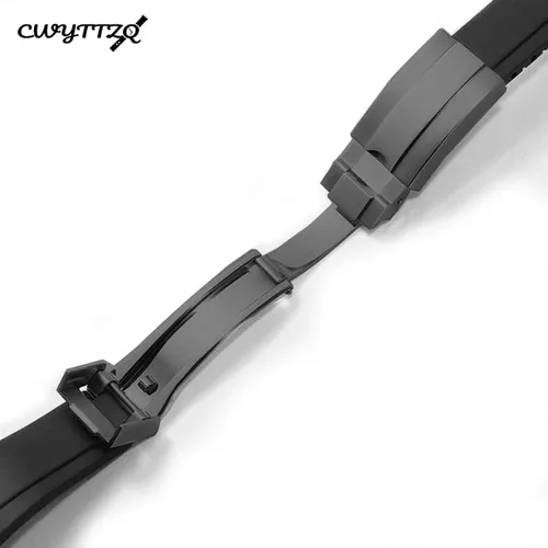 Vista 2 de CWYTTZQ Rubber Watch Band For Rolex Submariner Ghost Daytona Yachtmaster Rolex Rubber Strap 20mm Replacement and Omega Silicone Strap Wristband