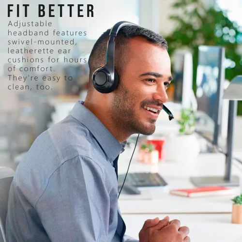 Vista 2 de Logitech H390 Auriculares con cable con micrófono, auriculares USB-A con micrófono para PC, micrófono con cancelación de ruido para reuniones