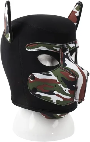 Vista 12 de Bozal de neopreno para cachorro, capucha para perro, máscara de juego