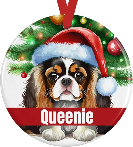 Vista 9 de Personalized Fawn Pug Ceramic Christmas Ornament, 3-Inch