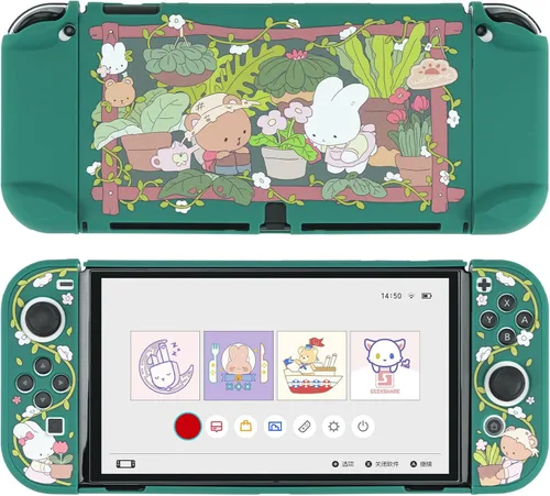 Vista 10 de GeekShare Funda Protectora Compatible con Switch 2, Funda Acoplable de Dibujos Animados Kawaii para Switch 2, Funda de Diseño Antiarañazos