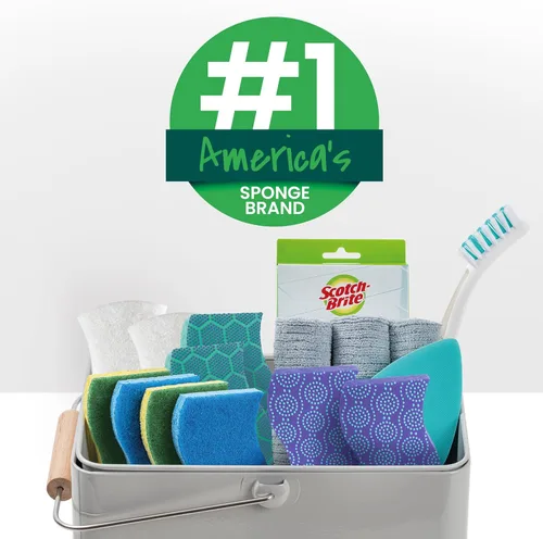 Vista 12 de Scotch-Brite Greener Clean - Esponja antiarañazos para limpieza, esponja para lavar platos, limpieza de cocina, rendimiento superior y fabricada