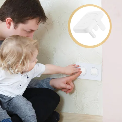 Vista 6 de Levemolo 12pcs Babyproof Socket Covers for Standard Wall Outlets Safety Electrical Outlet Caps Protecting Hands Easy to Install for Home Safety